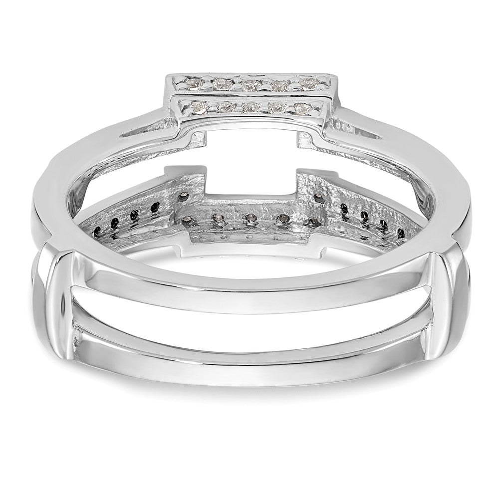 14K White Gold Black & White Real Diamond Guard