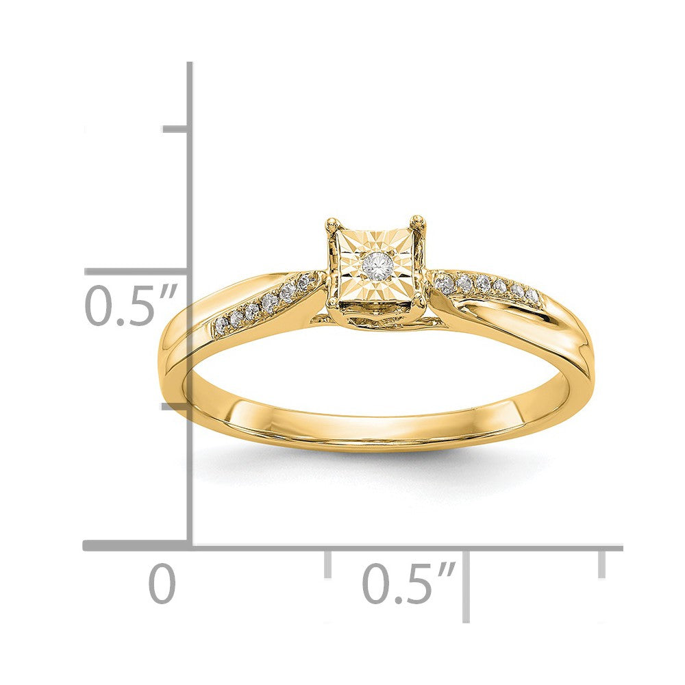 0.08ct. CZ Solid Real 14K Yellow Gold Complete Engagement Ring