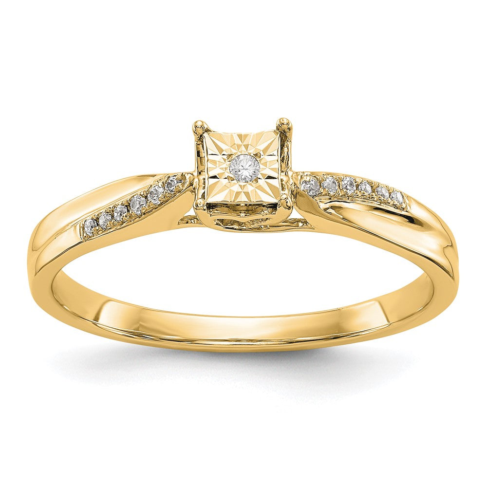 14K Yellow Gold Complete Real Diamond Engagement Ring