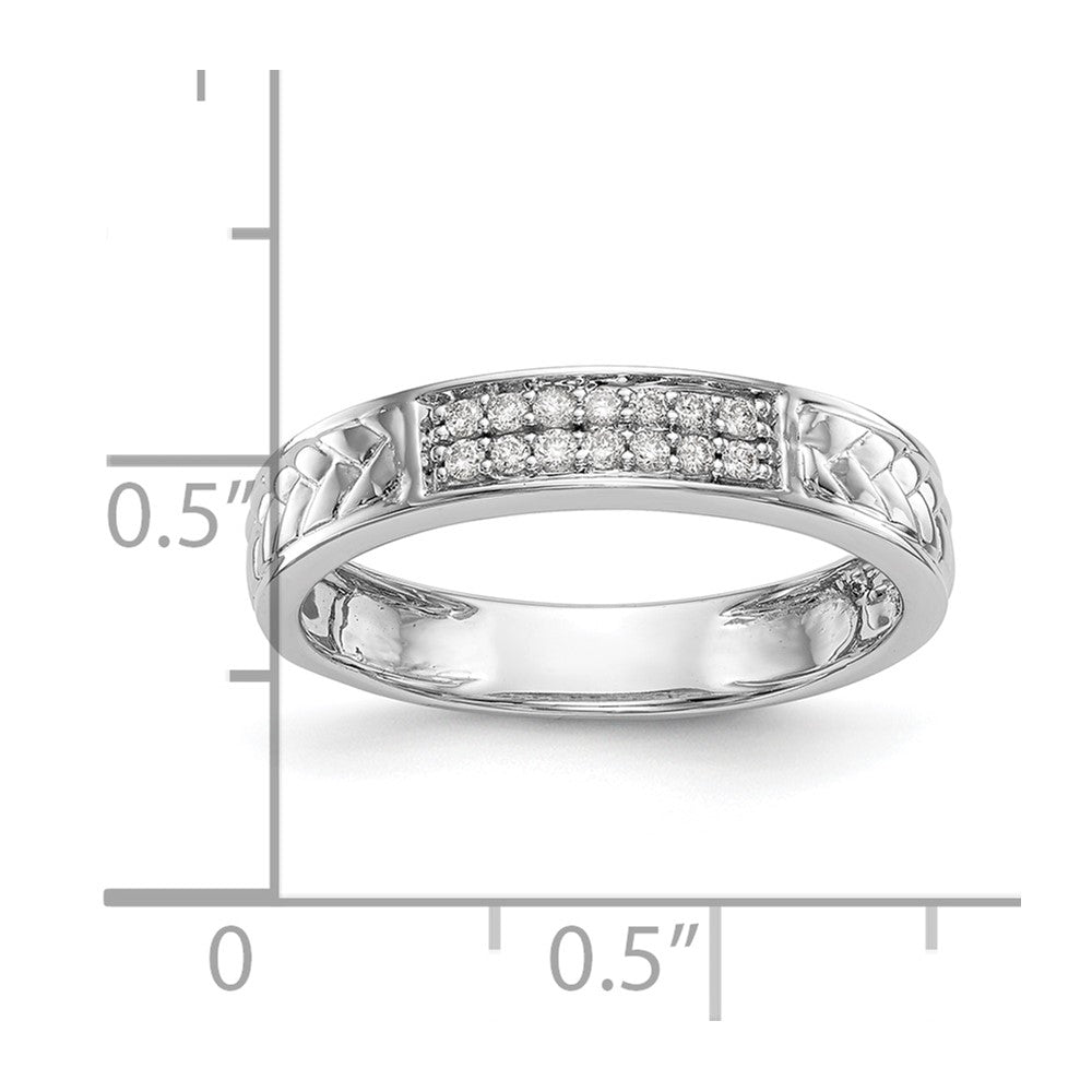 14K White Gold Real Diamond Trio Ladies Wedding Band