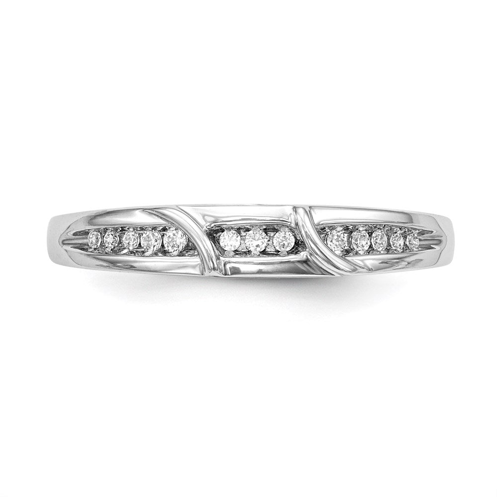 14K White Gold Complete Real Diamond Trio Men's Wedding Band