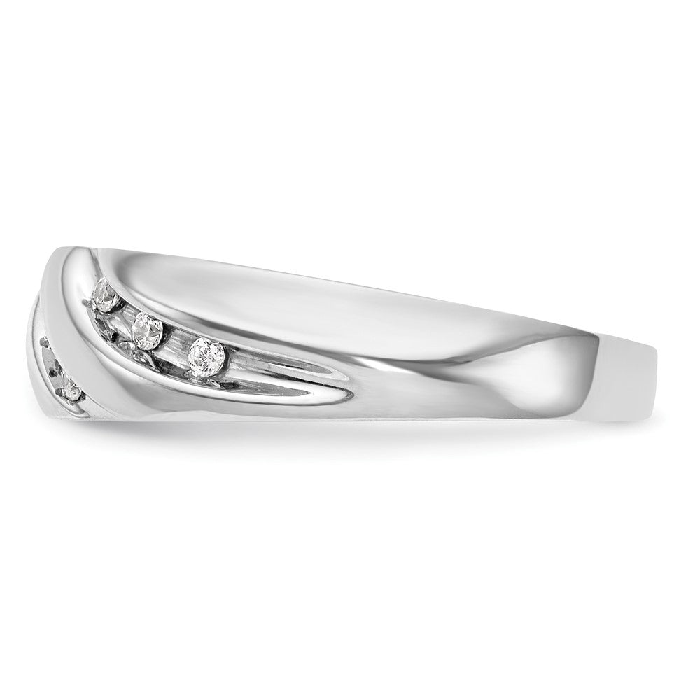 14K White Gold Complete Real Diamond Trio Men's Wedding Band