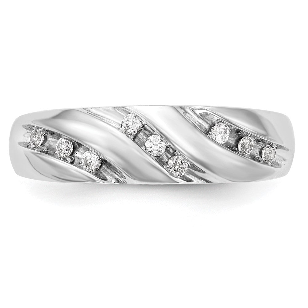 14K White Gold Complete Real Diamond Trio Ladies Wedding Band