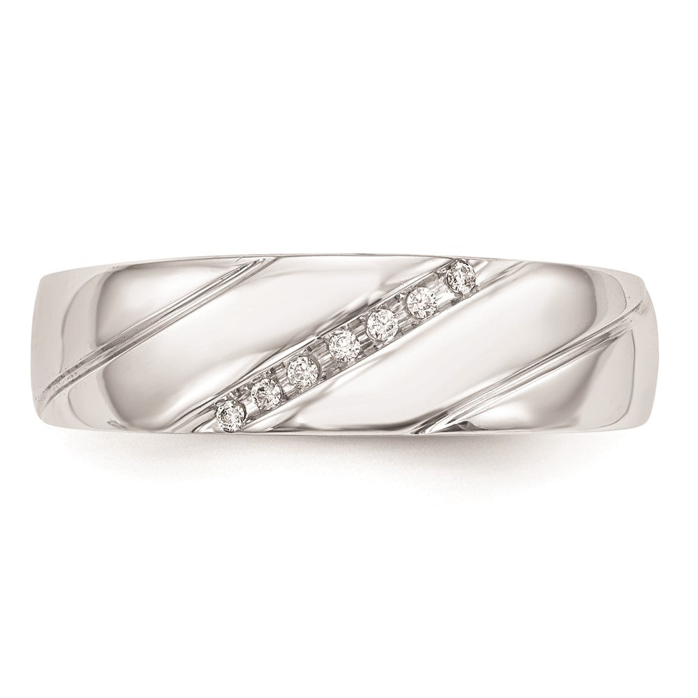 14K White Gold Complete Real Diamond Trio Men's Wedding Band