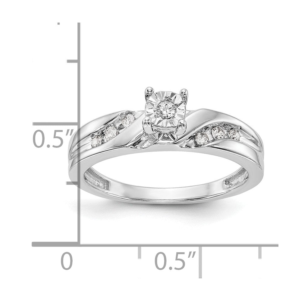 0.13ct. CZ Solid Real 14K White Gold Complete Trio Engagement Ring