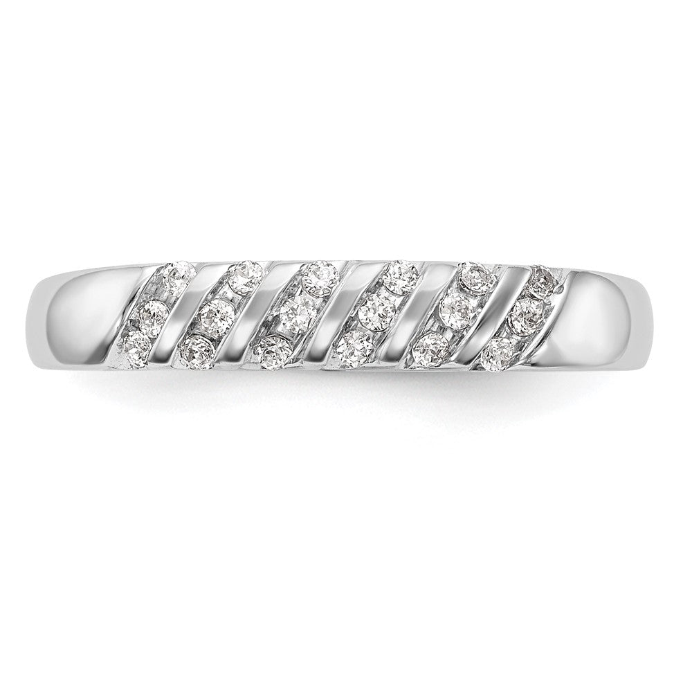 14K White Gold Complete Real Diamond Trio Ladies Wedding Band