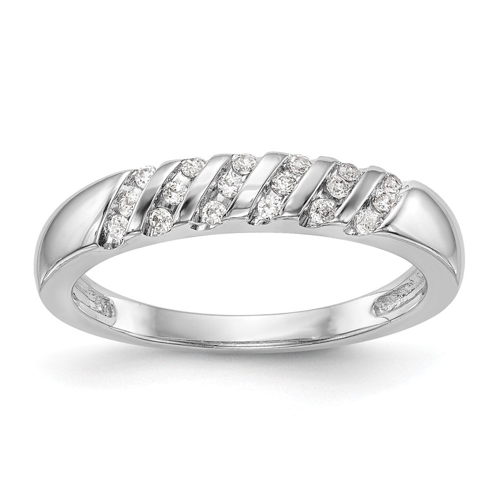 14K White Gold Complete Real Diamond Trio Ladies Wedding Band