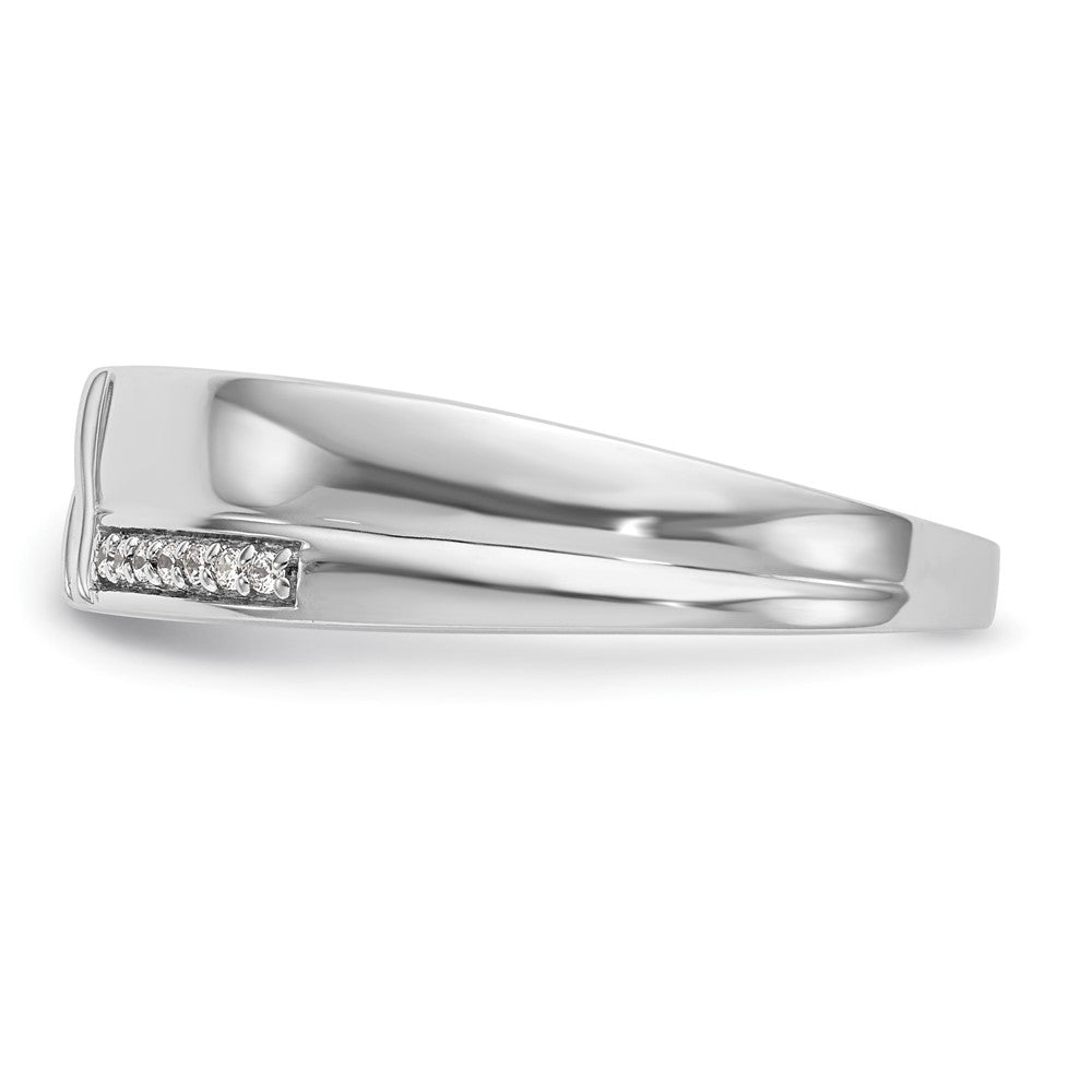 14K White Gold Complete Real Diamond Trio Men's Wedding Band