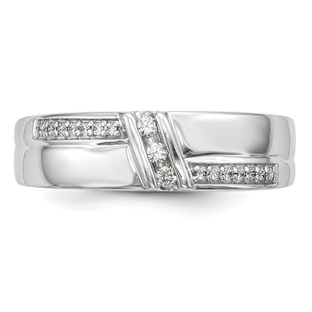 14K White Gold Complete Real Diamond Trio Men's Wedding Band