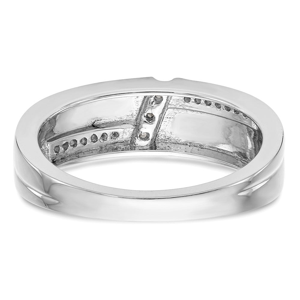 14K White Gold Complete Real Diamond Trio Men's Wedding Band