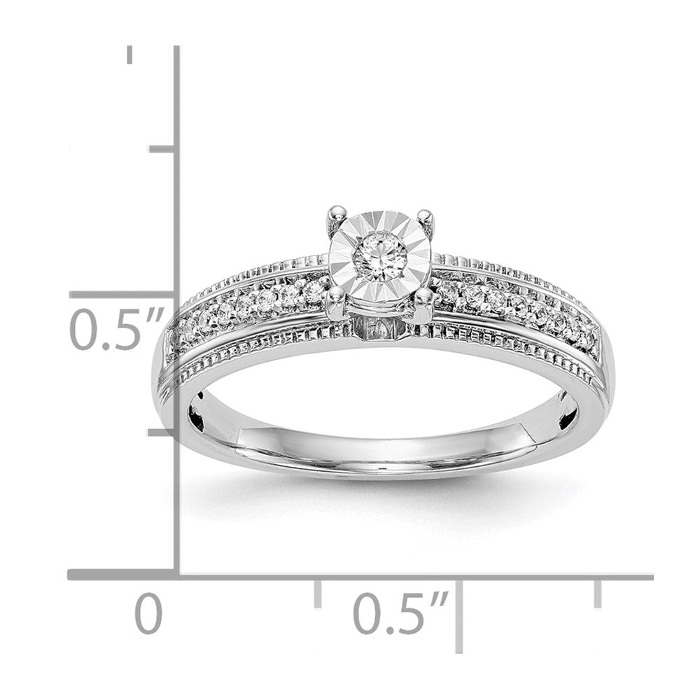 0.12ct. CZ Solid Real 14K White Gold Complete Trio Engagement Ring