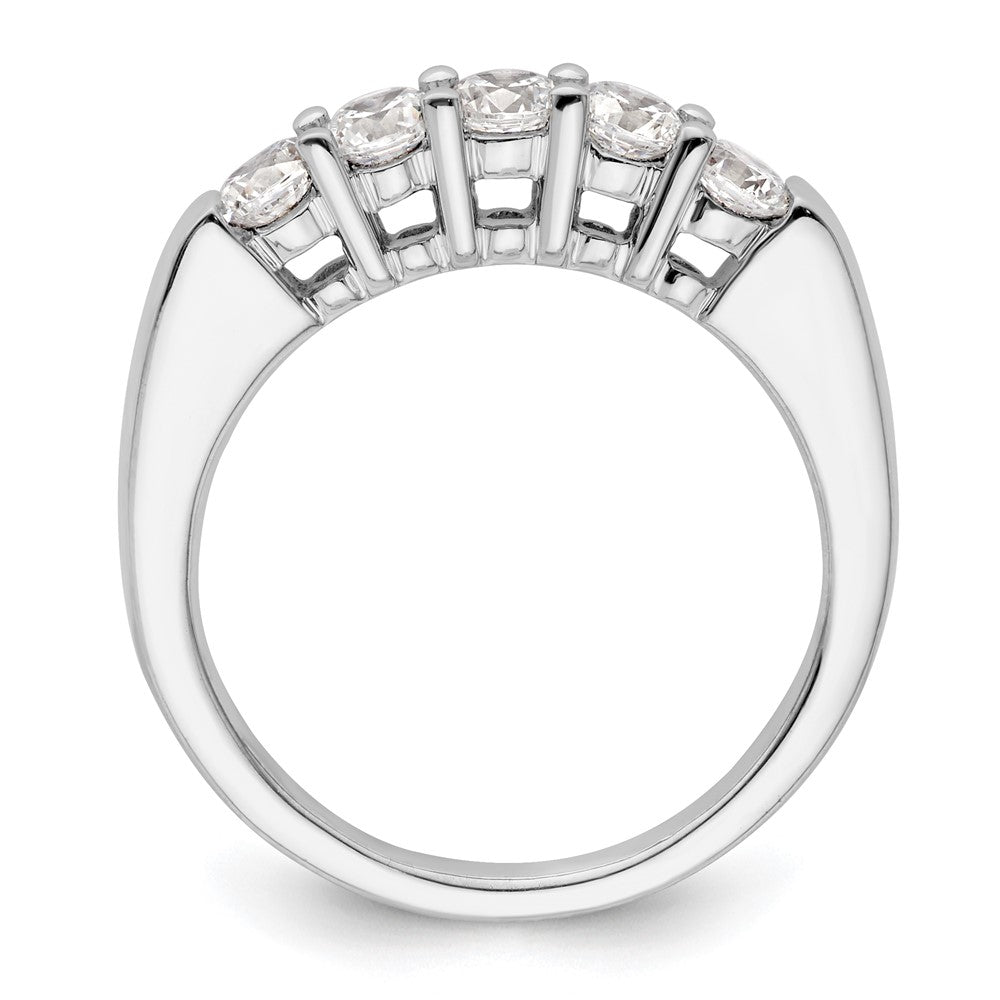 14K White Gold 5-Stone Real Diamond Band