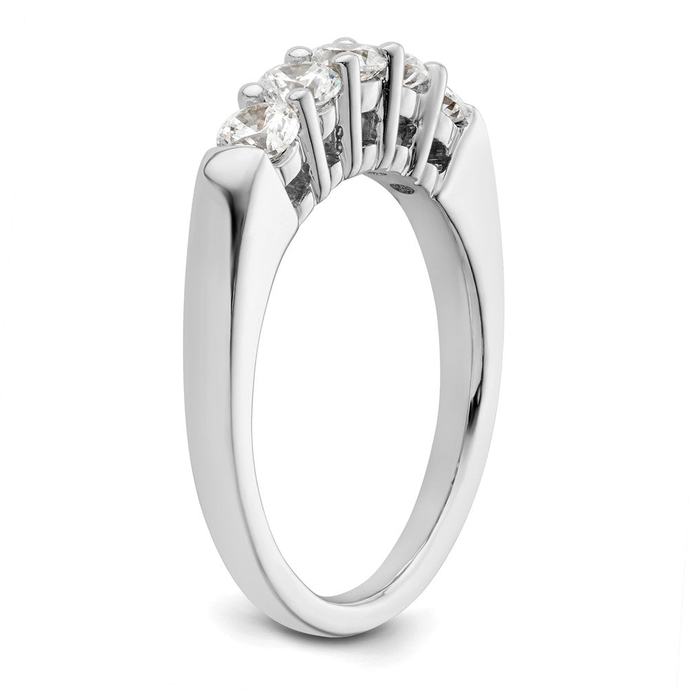 14K White Gold 5-Stone Real Diamond Band