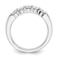 0.75ct. CZ Solid Real 14K White Gold 5-Stone Wedding Band Ring