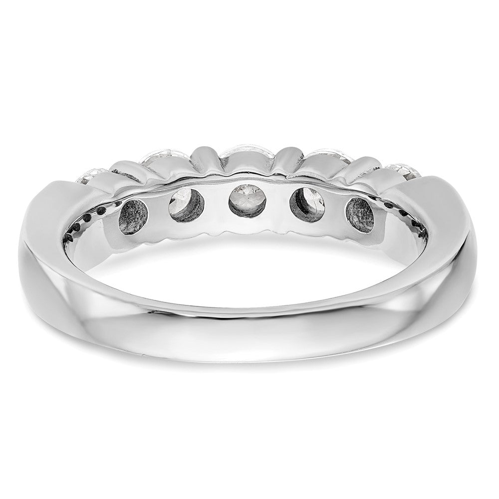 14K White Gold 5-Stone Real Diamond Band