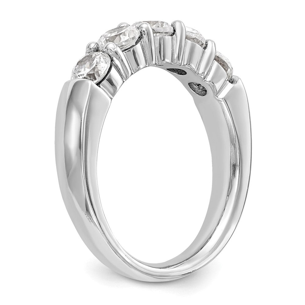 14K White Gold 5-Stone Real Diamond Band