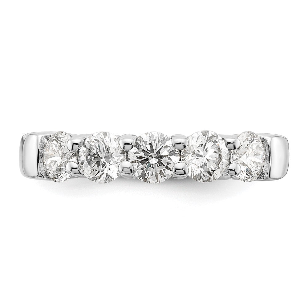 14K White Gold 5-Stone Real Diamond Band