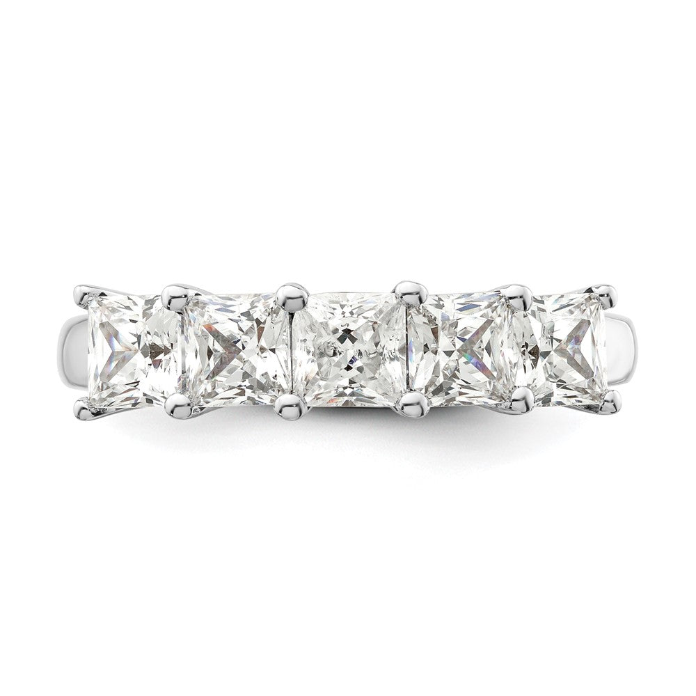 14K White Gold 5-Stone Real Diamond Band