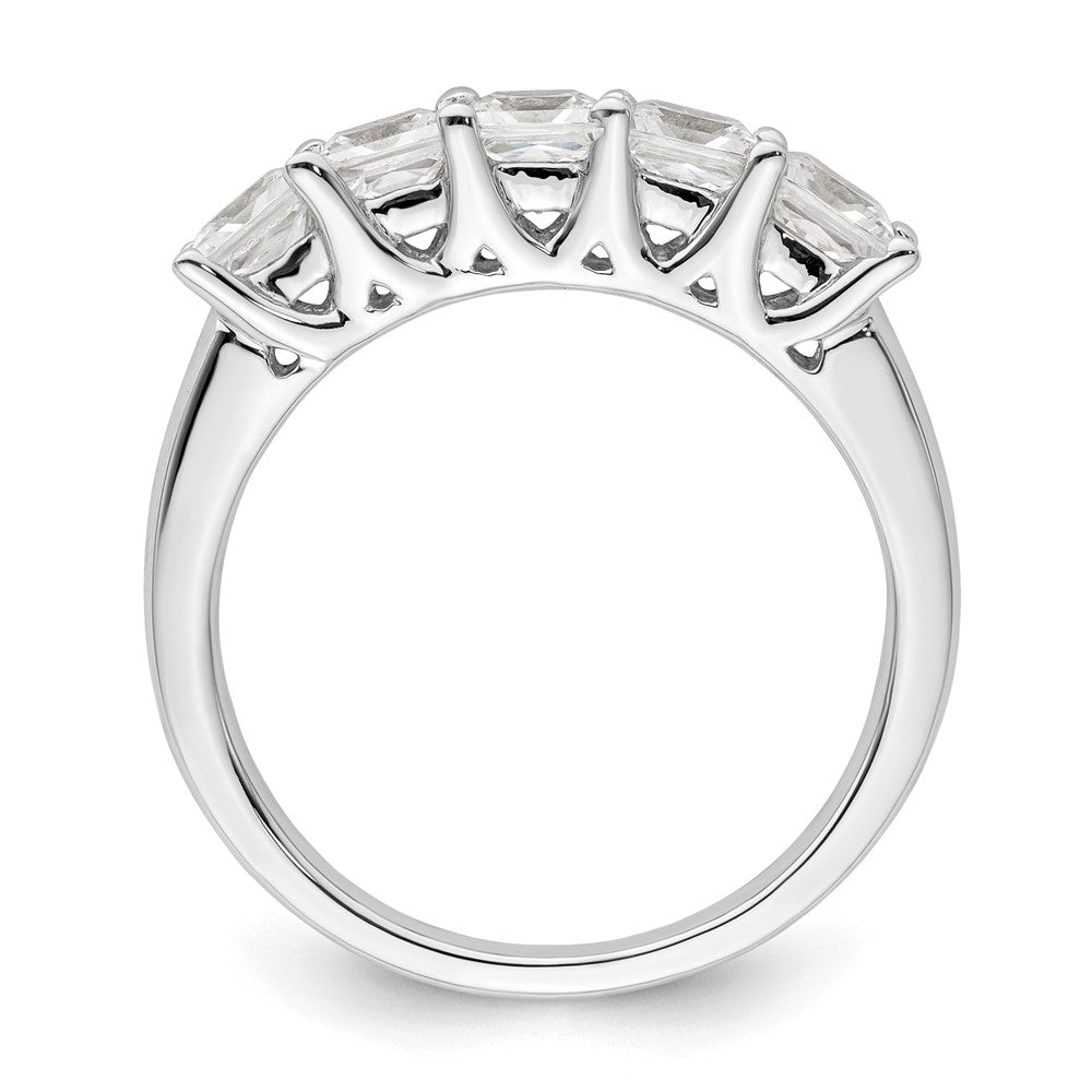 14K White Gold 5-Stone Real Diamond Band