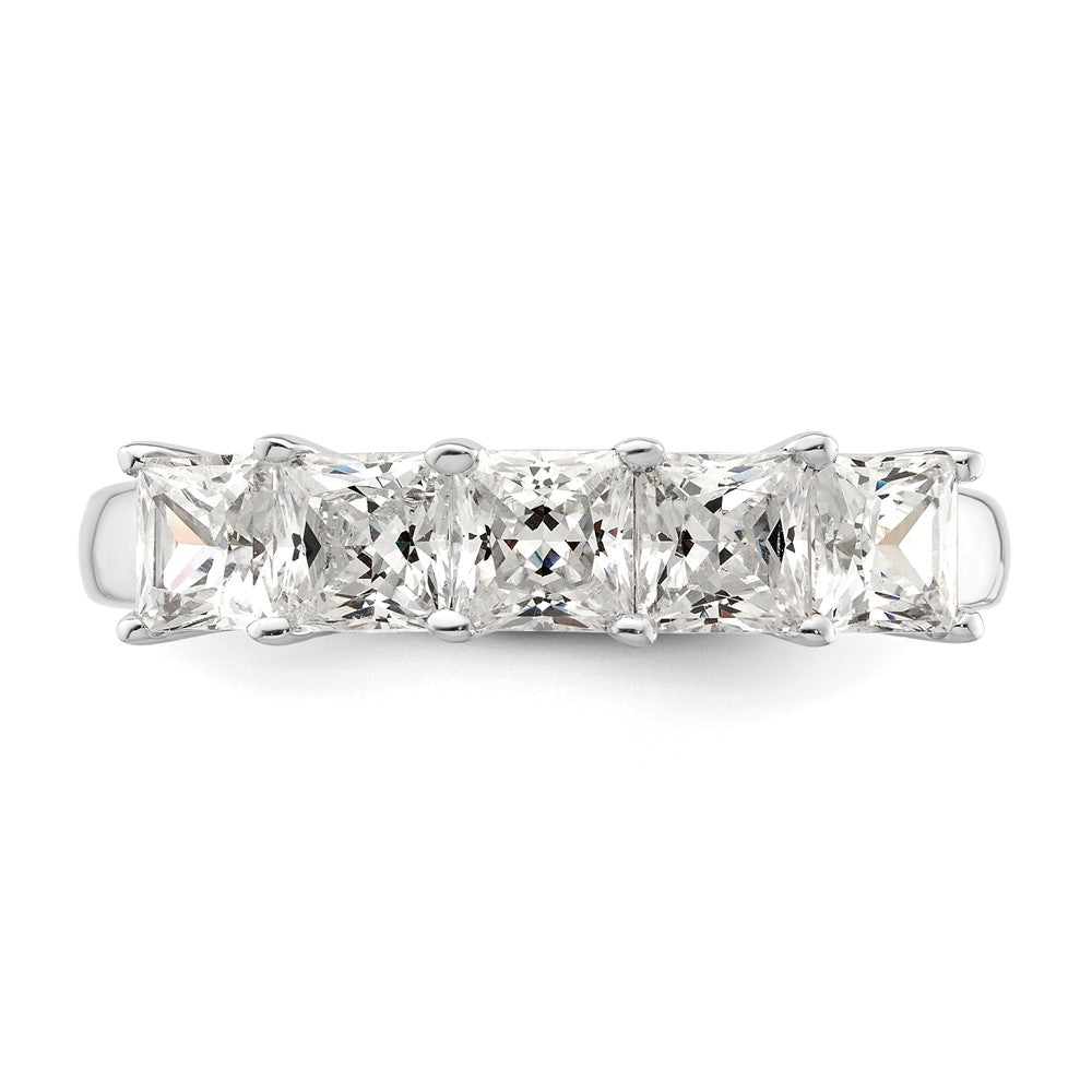 14K White Gold 5-Stone Real Diamond Band