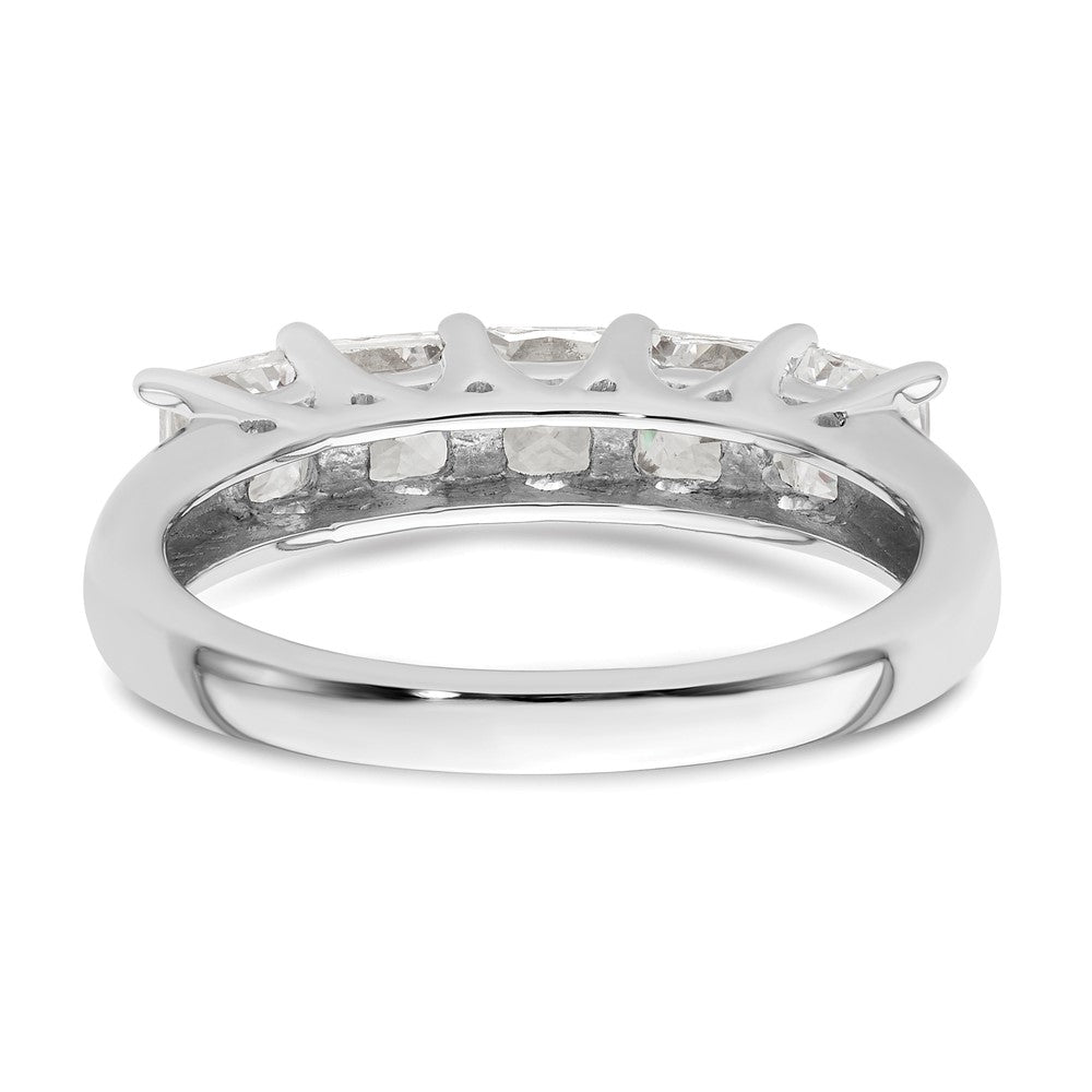 14K White Gold 5-Stone Real Diamond Band