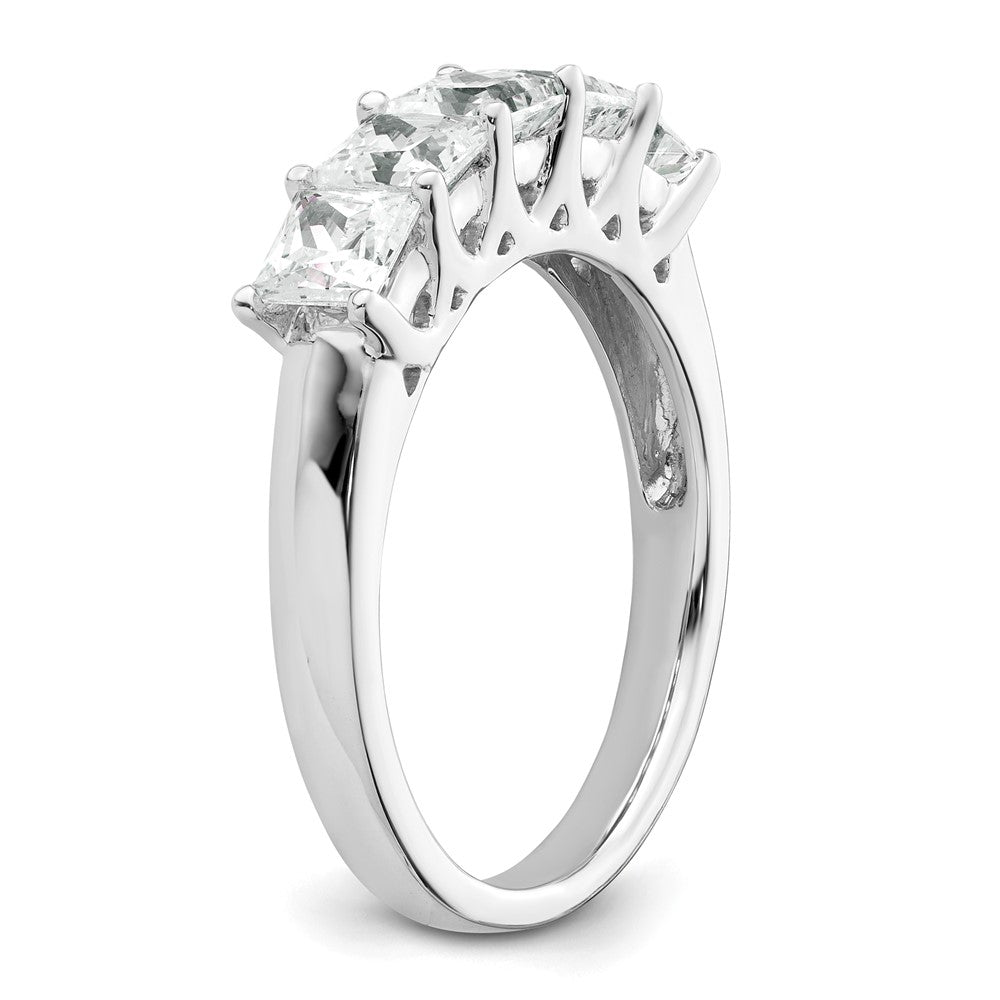 14K White Gold 5-Stone Real Diamond Band