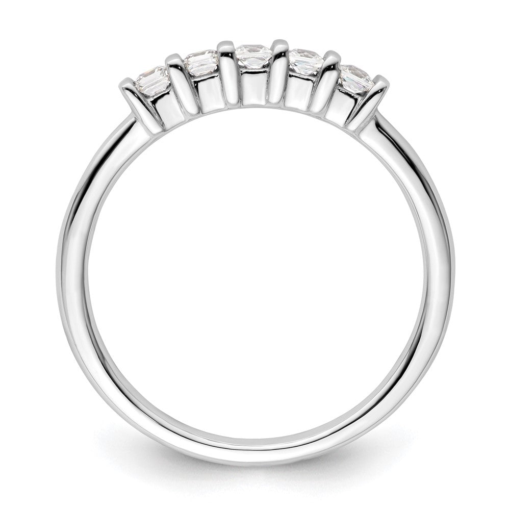 14K White Gold 5-Stone Real Diamond Band