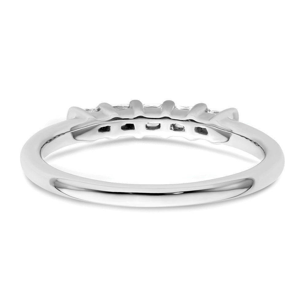 14K White Gold 5-Stone Real Diamond Band