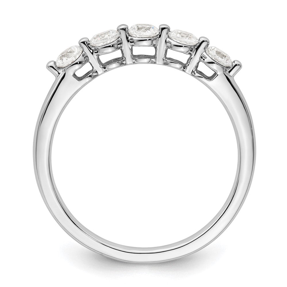 14K White Gold 5-Stone Real Diamond Band