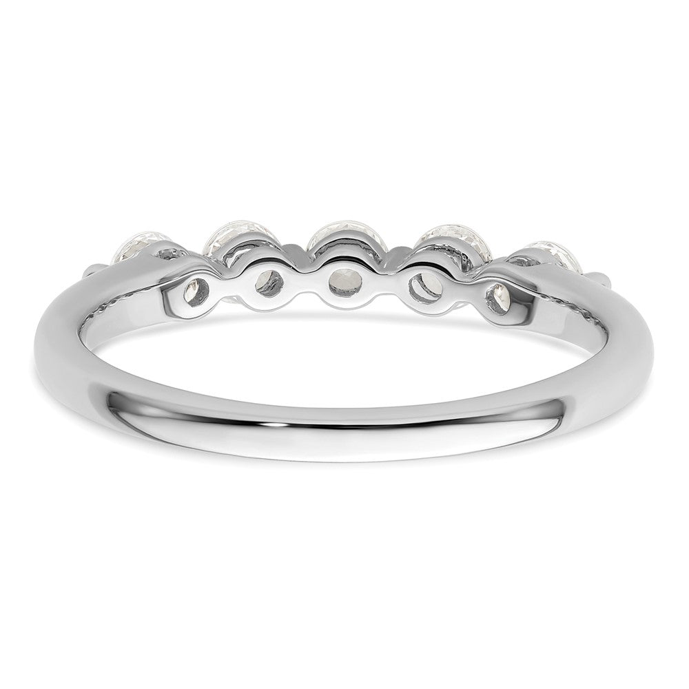 14K White Gold 5-Stone Real Diamond Band