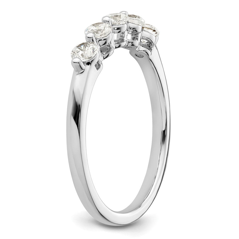 14K White Gold 5-Stone Real Diamond Band