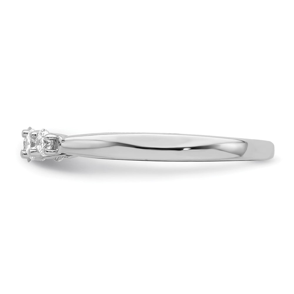 14K White Gold 5-Stone Real Diamond Band