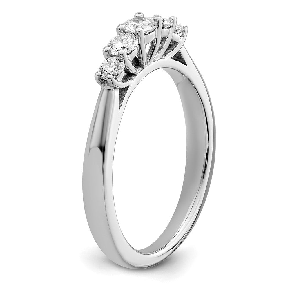 14K White Gold 5-Stone Real Diamond Band