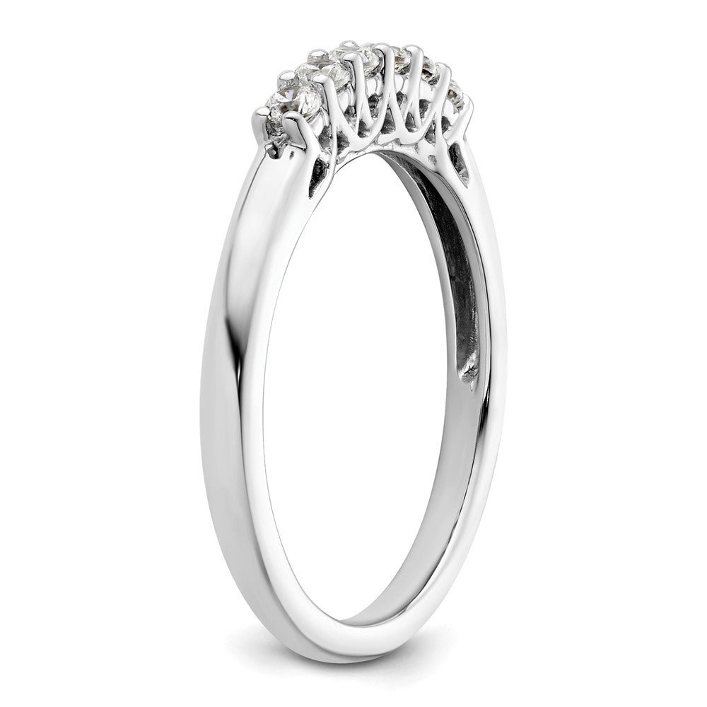 14K White Gold 6-Stone Real Diamond Band