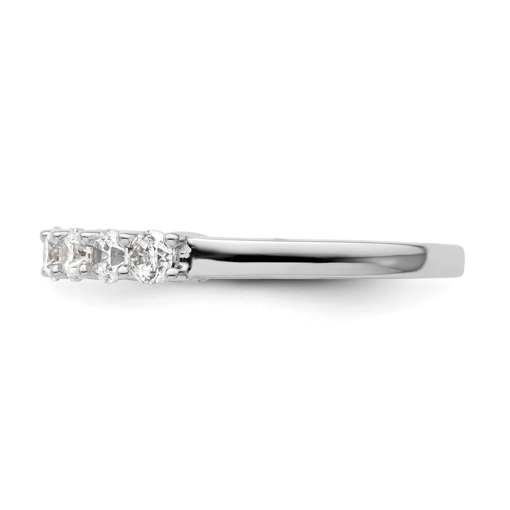 14K White Gold 7-Stone Real Diamond Band