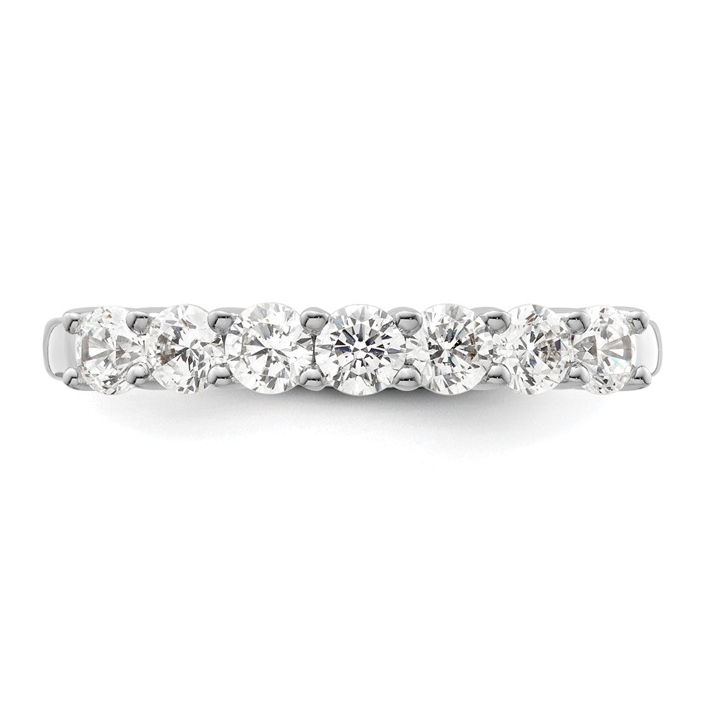 14K White Gold 7-Stone Real Diamond Band