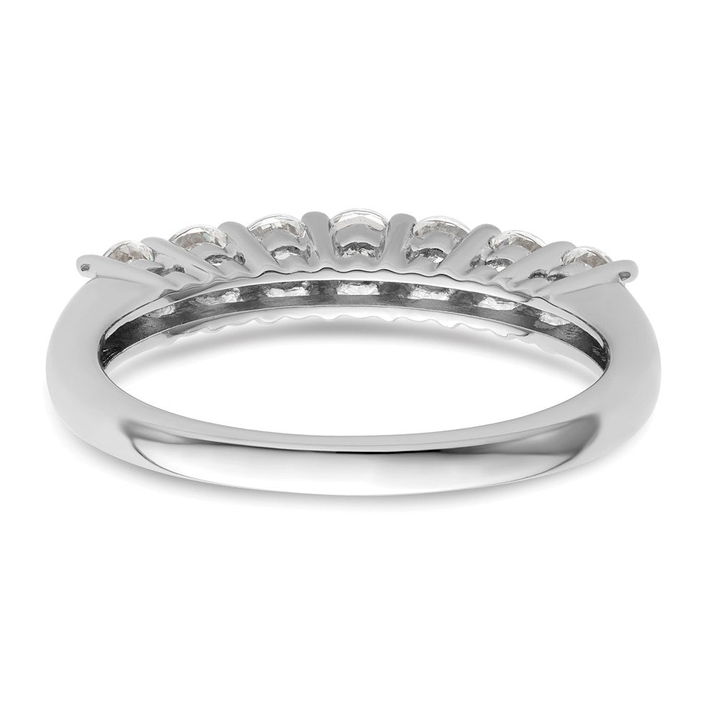 14K White Gold 7-Stone Real Diamond Band