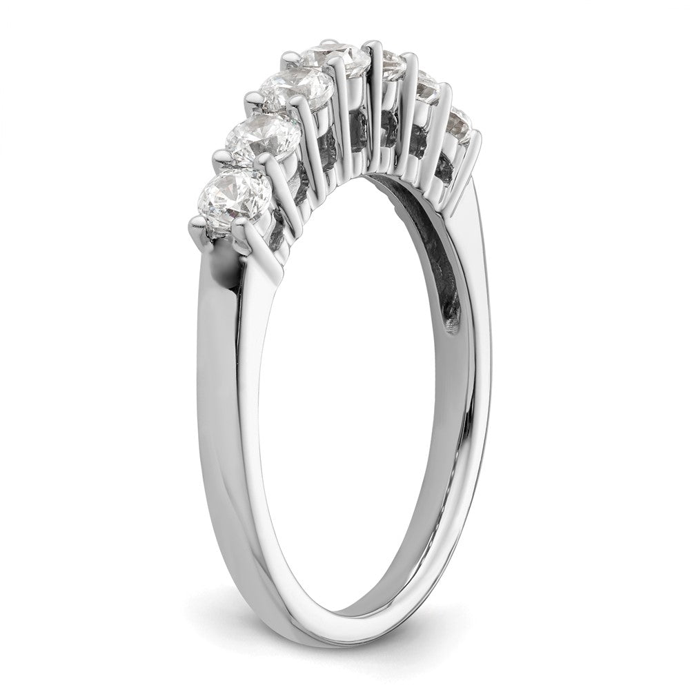 14K White Gold 7-Stone Real Diamond Band