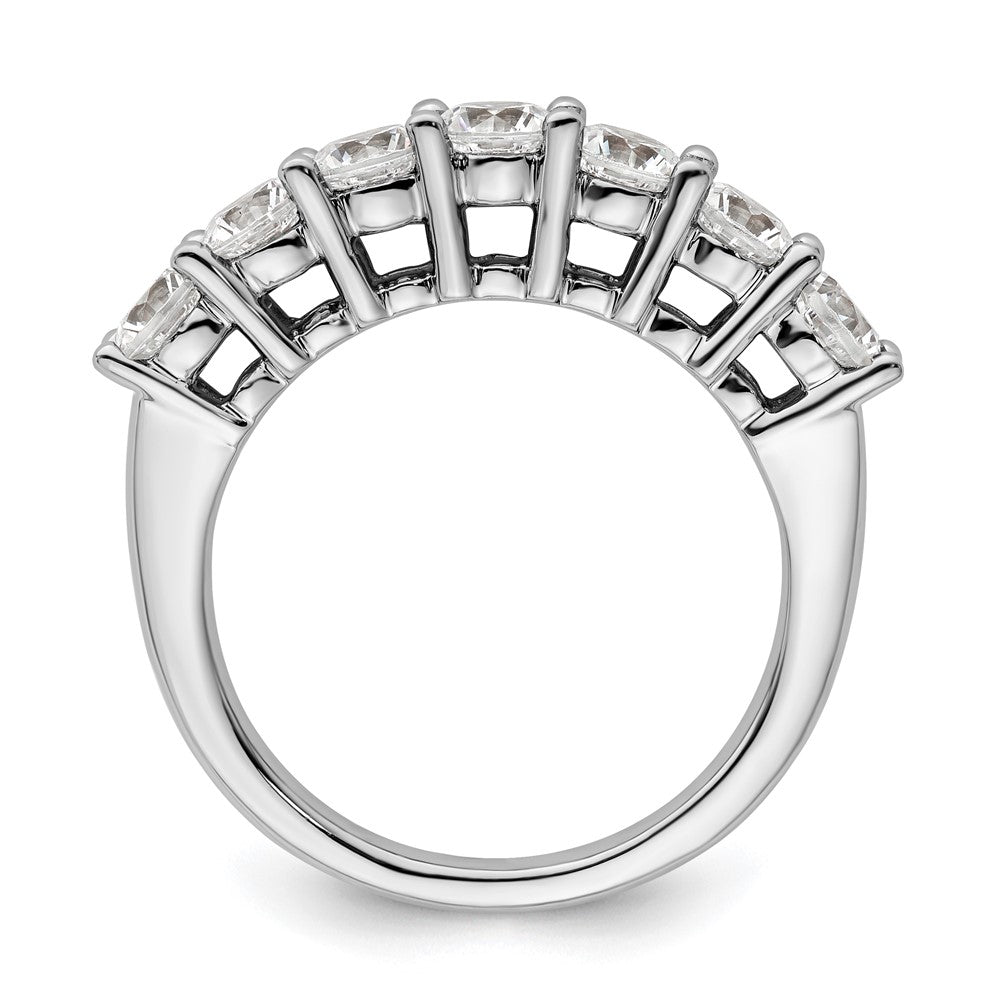 14K White Gold 7-Stone Real Diamond Band