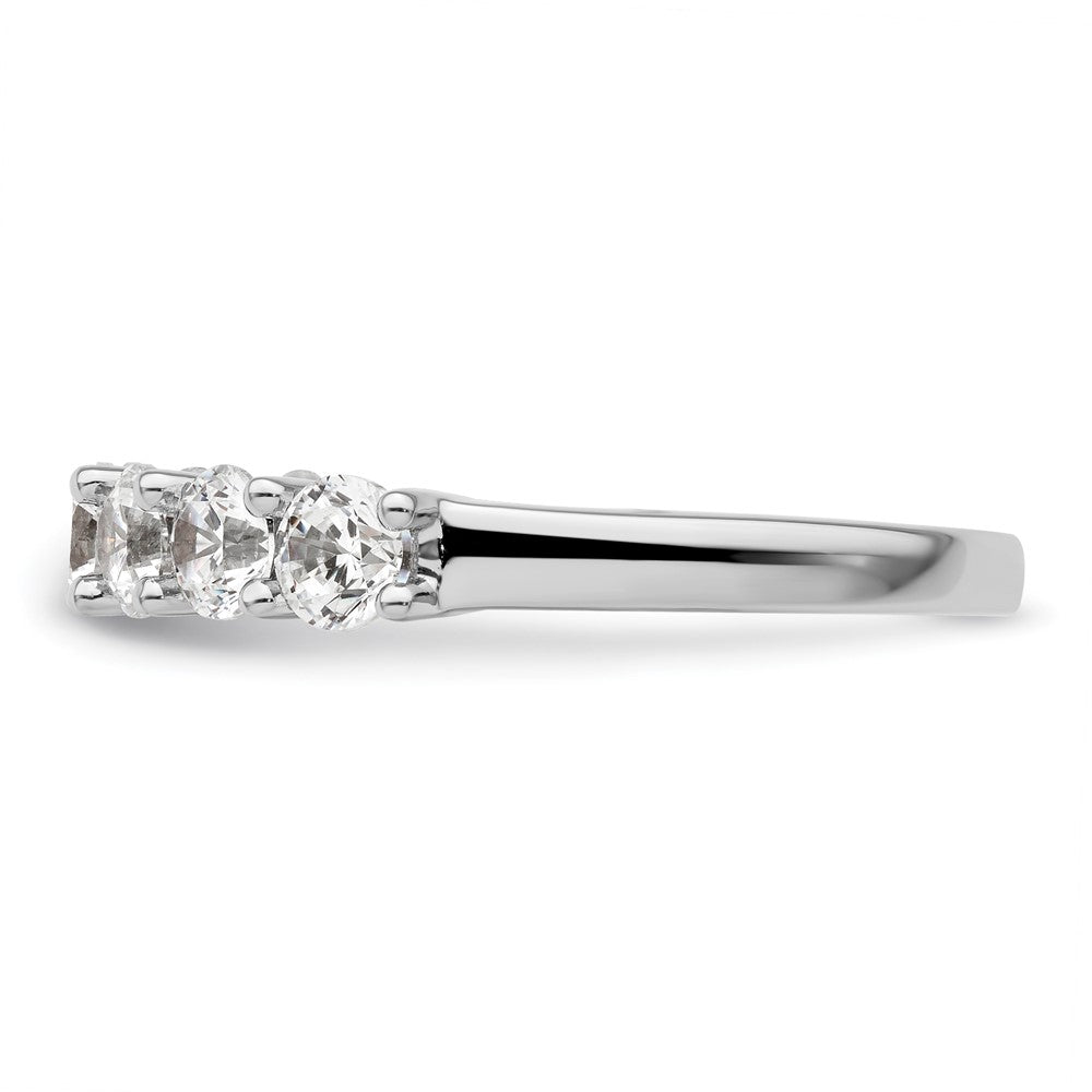 14K White Gold 7-Stone Real Diamond Band