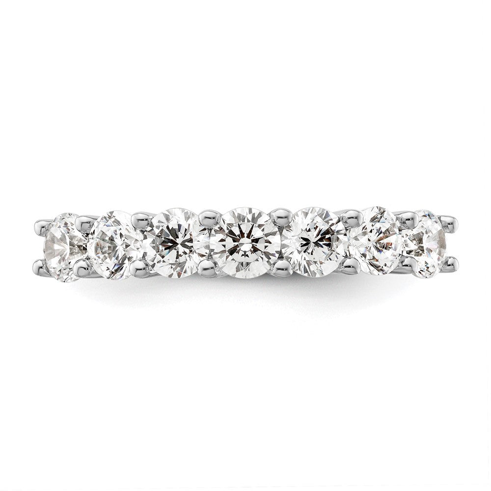 14K White Gold 7-Stone Real Diamond Band