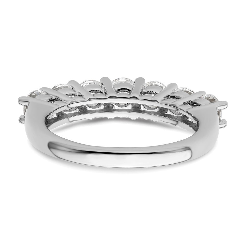 14K White Gold 7-Stone Real Diamond Band