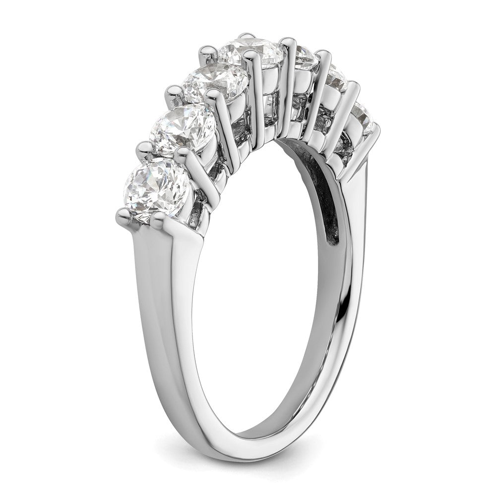 14K White Gold 7-Stone Real Diamond Band