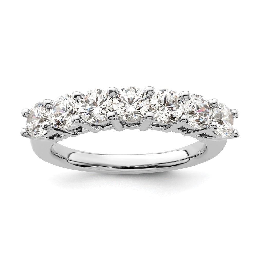 14K White Gold 7-Stone Real Diamond Band