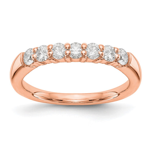 14K Rose Gold 7-Stone Real Diamond Band