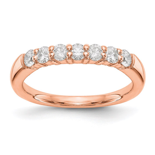 14k rose gold 7 stone real diamond band rm3187b 080 raa