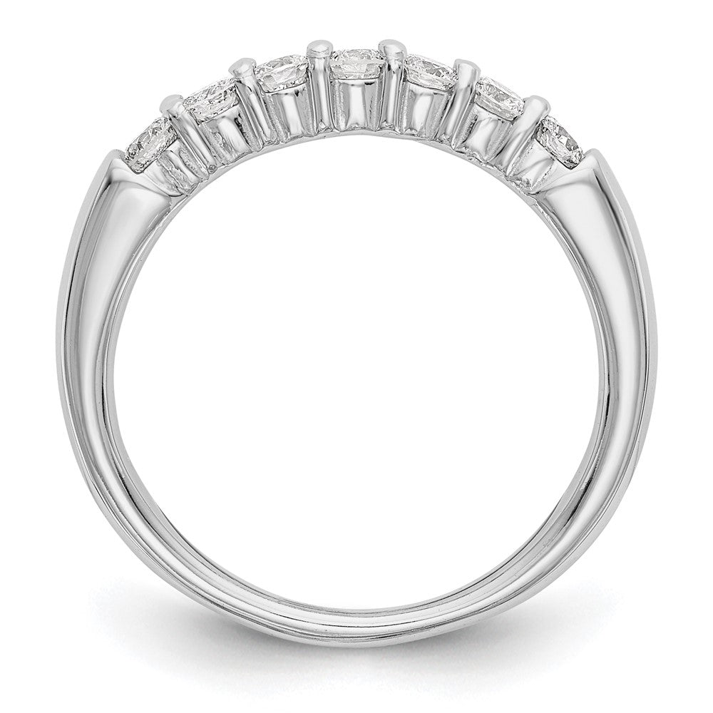 14K White Gold 7-Stone Real Diamond Band