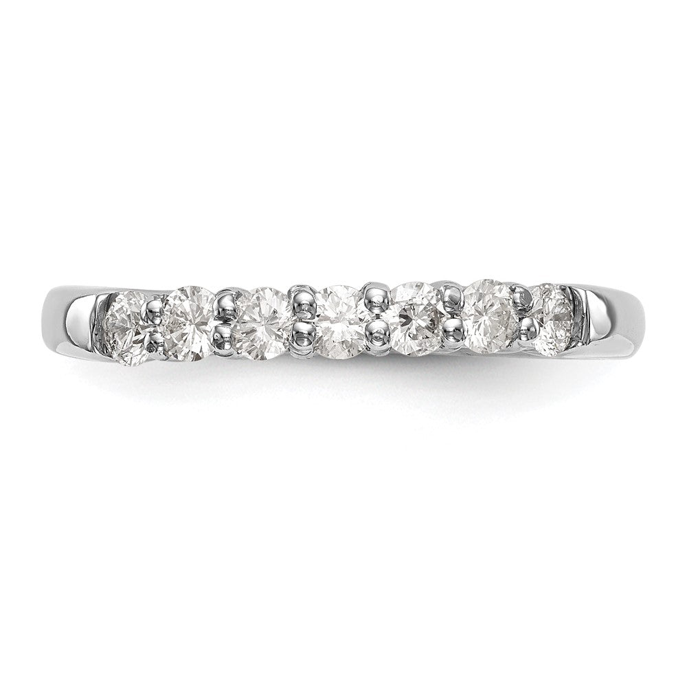 14K White Gold 7-Stone Real Diamond Band