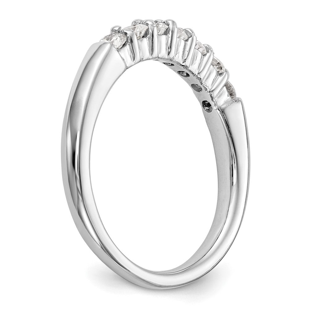 14K White Gold 7-Stone Real Diamond Band