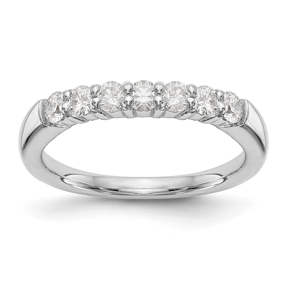 14K White Gold 7-Stone Real Diamond Band